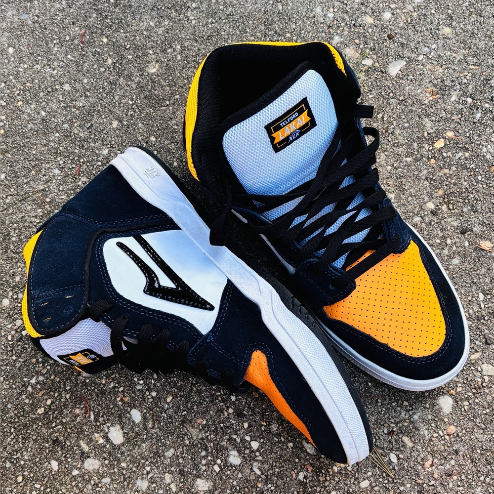 Men's Black and Yellow Sneakers